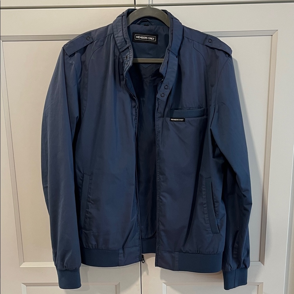 Members Only Deep Blue Windbreaker Jacket